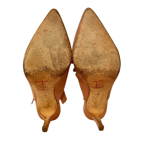 Loeffler Randall Langley Dusty Rose Kid Suede Leather Ruffle Mule Heels - Picture 5 of 10